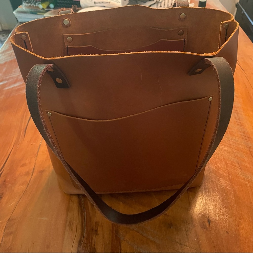Portland leather tote - honey - medium